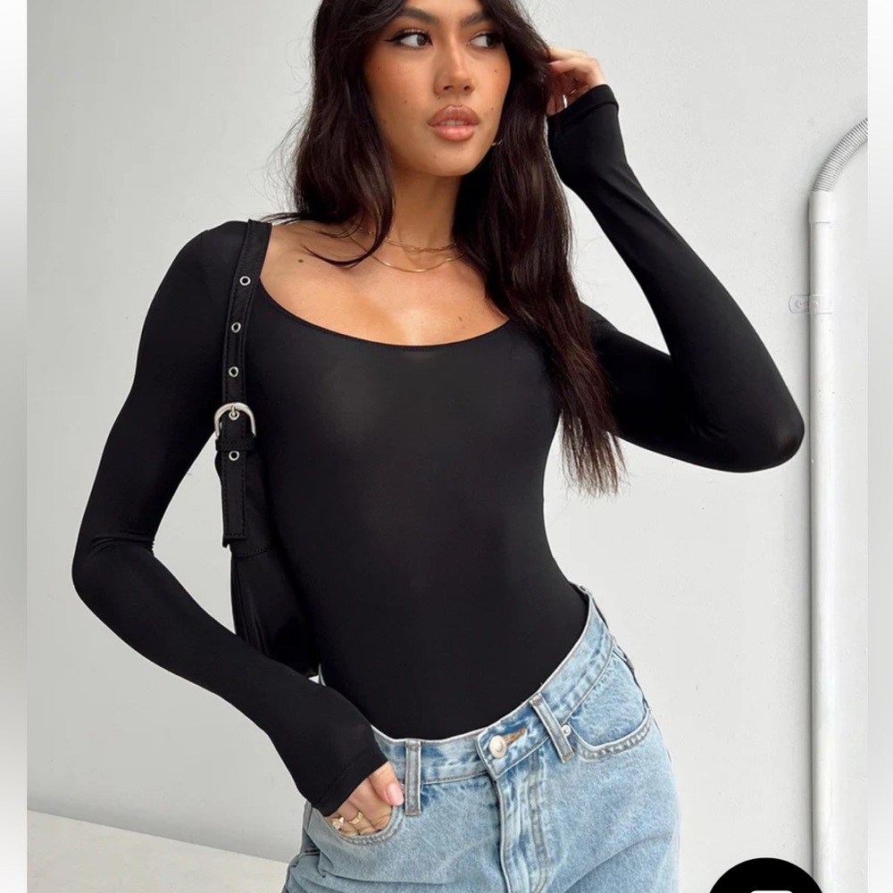 Princess Polly Black Long Sleeve Bodysuit